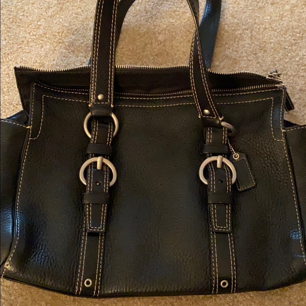Black Leather Coach Bag *Never used!*